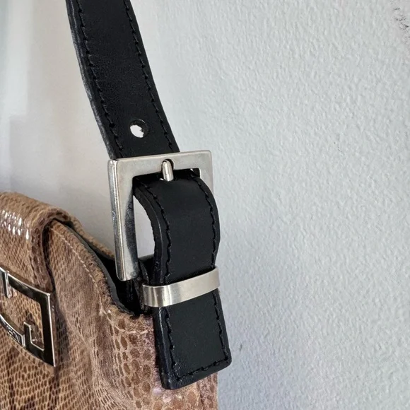 Cecconi Vintage Brown Snakeskin Print Italian Leather Shoulder Bag - Picture 3 of 12